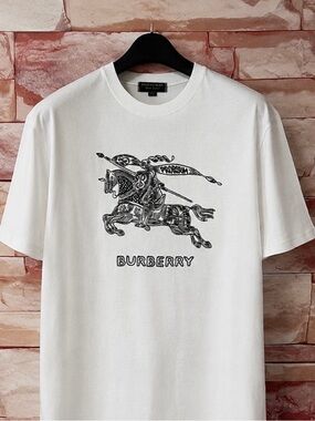 New Men’s Luxury Graphic Off White / Black T-shirt Size L
